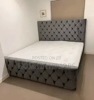 5 by 6 Gray Bed With Beautiful Design