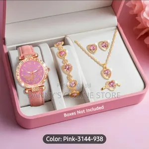 Ladies Watch 6pcs Ladies Fashionable Casual Quartz Watch With Peach Sh