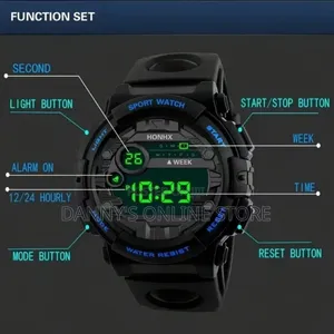 Honix Men's Led Sports Watch - Black Digital Chronograph With Stopwatc
