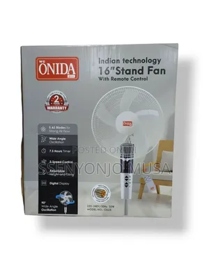 Onida Plus 16" Stand Fan With Remote Control -3 Speed, Timer