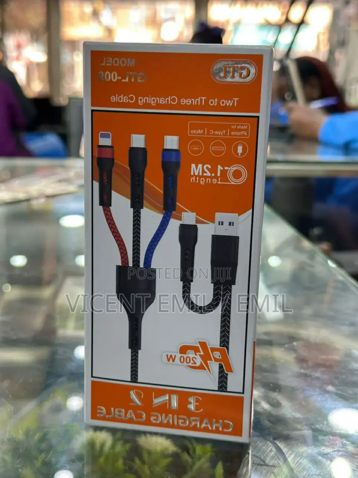 Two To Three Charging Cable  1.2m