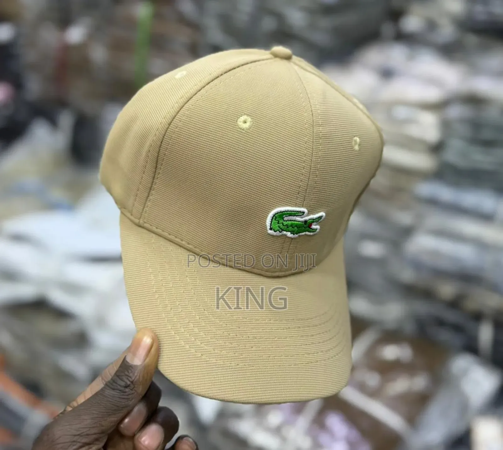 Cream Lacoste Caps