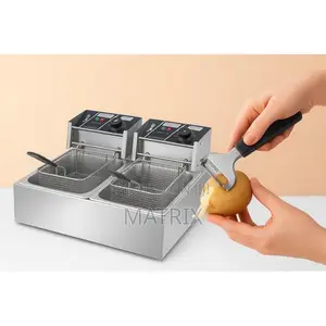 12l Double Electric Deep Fryer + Free Potato Peeler