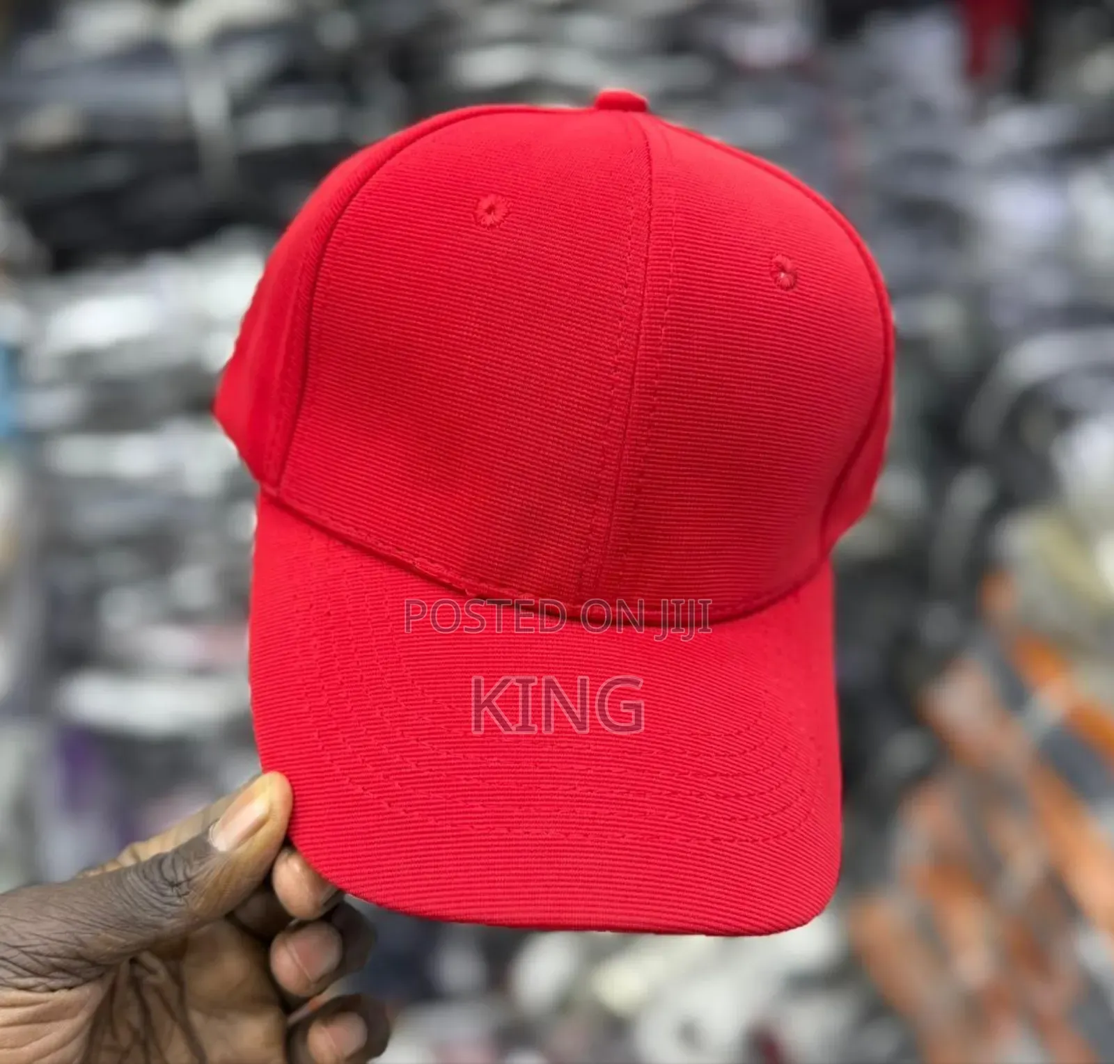 Red Plain Caps
