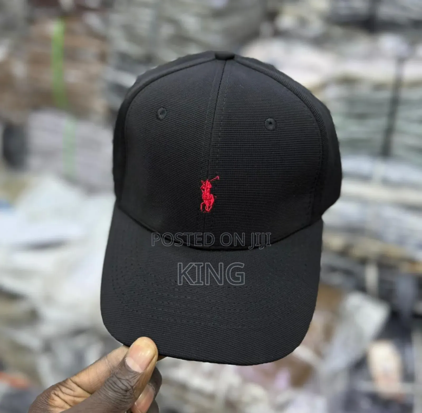 Black Red Polo Caps