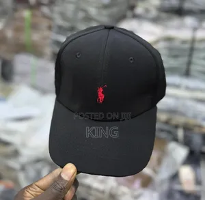 Black Red Polo Caps