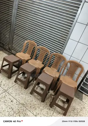 Stackable Plastic Table and Chairs(1set of a Chair and Stool Table)