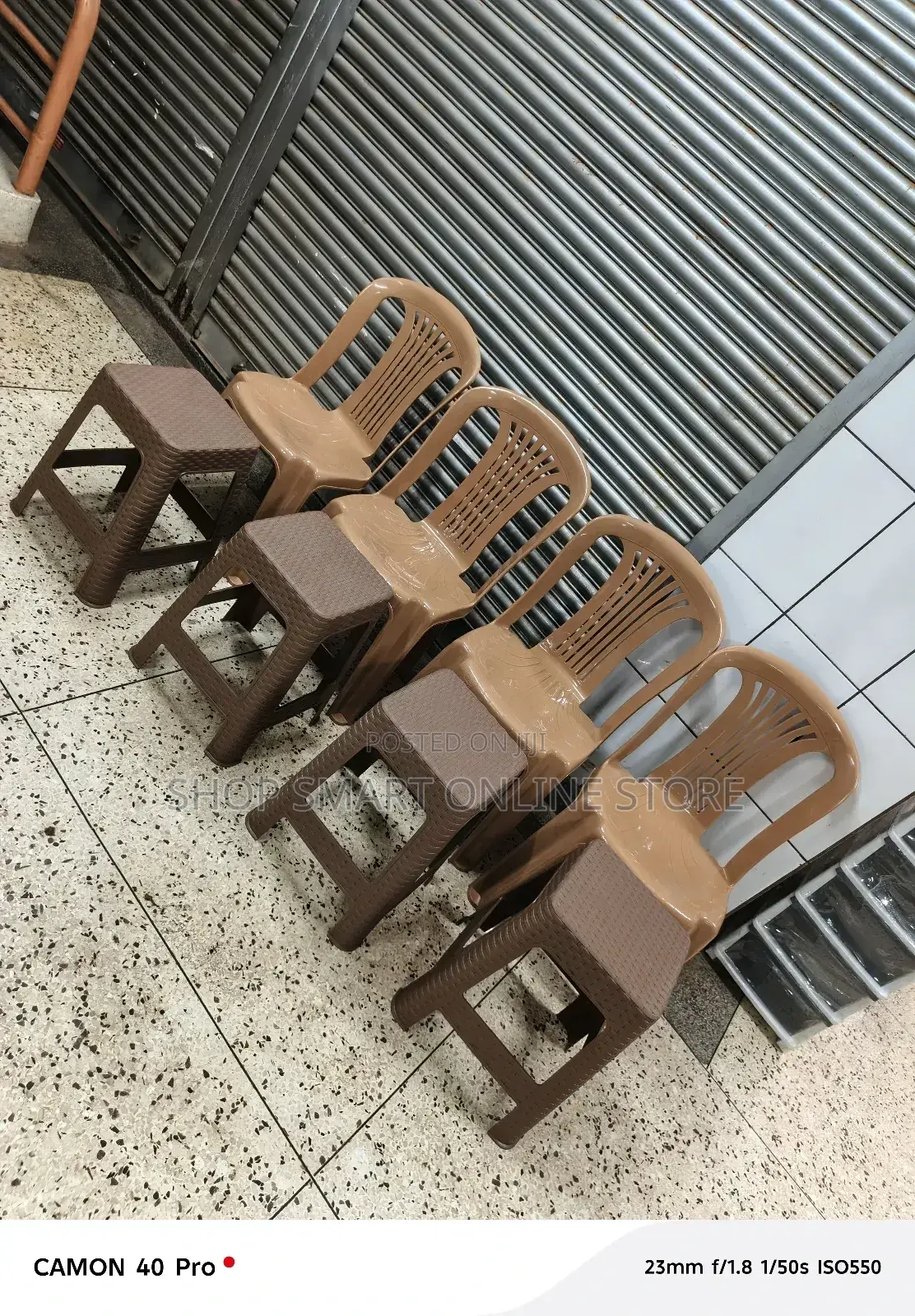 Stackable Plastic Table and Chairs(1set of a Chair and Stool Table)