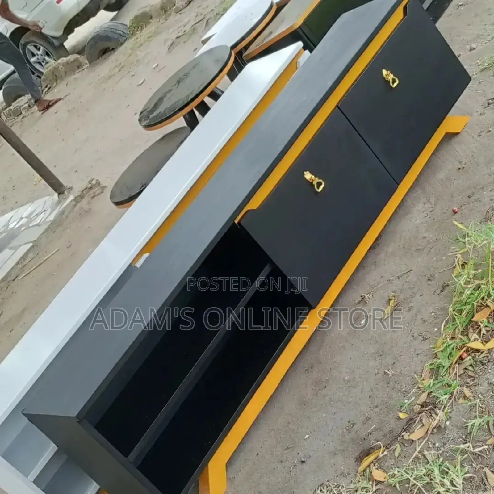 Black Tv Stand With Brown Stand