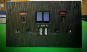Double Socket Black Usb