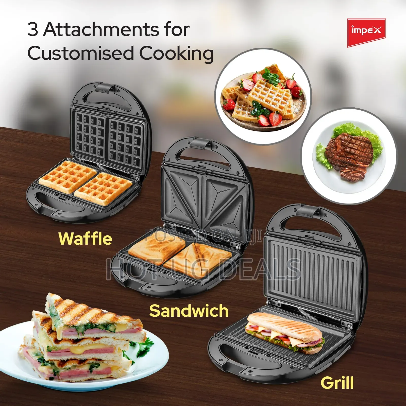 Sonachi 3 In 1 Multi Sandwich Maker