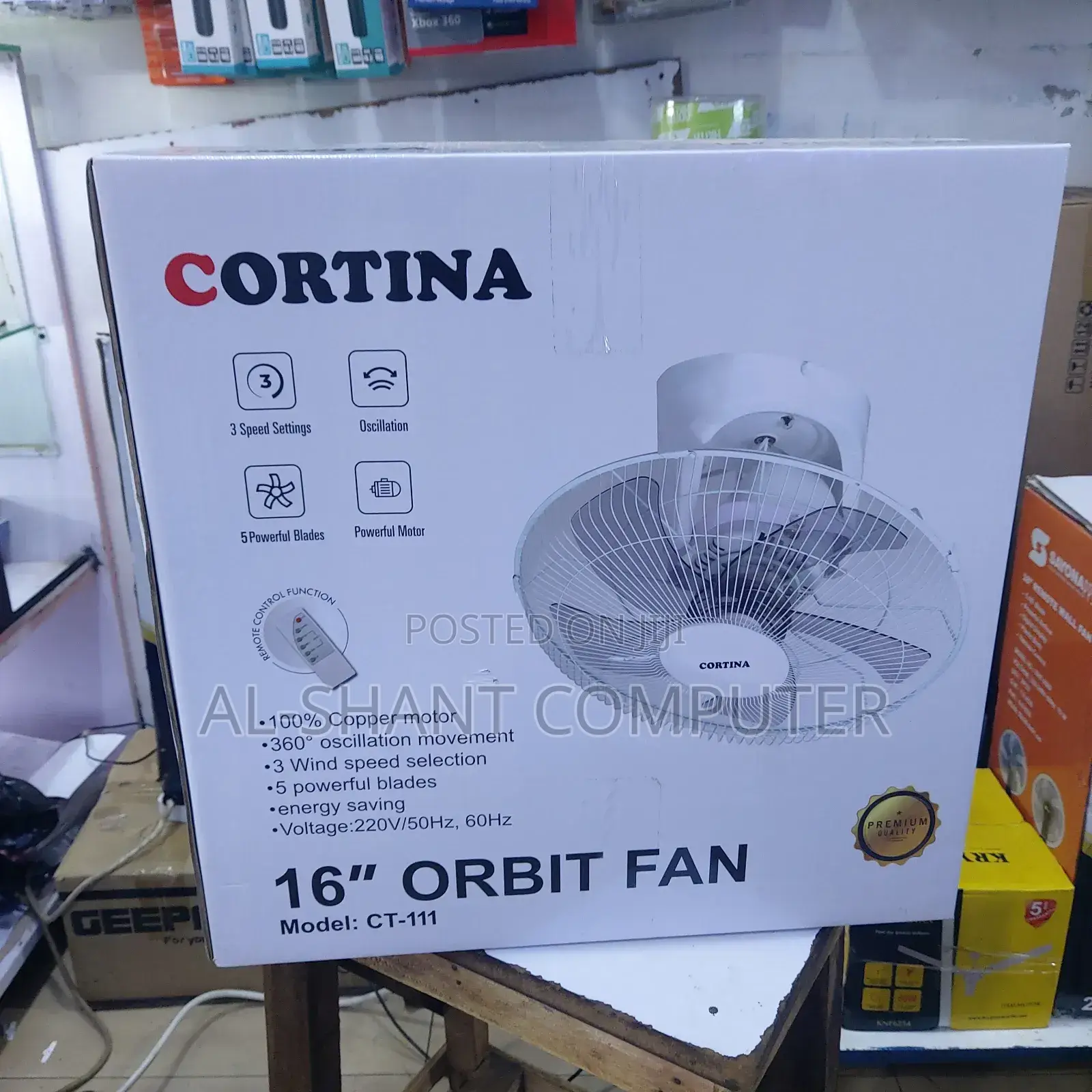 Cortina Ceiling Fan With Remote Control, 16 Inch Orbit Ceiling Fan