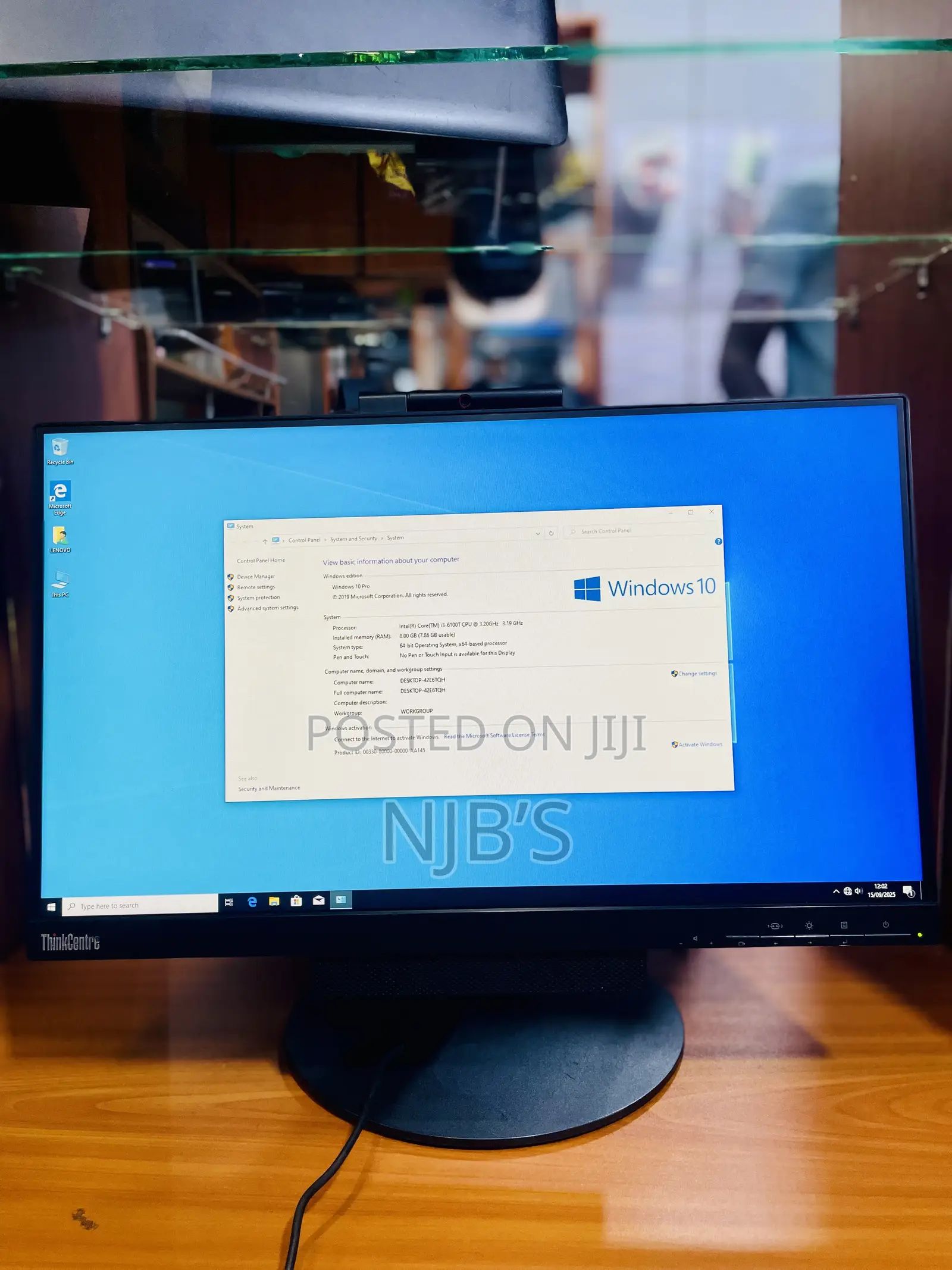 Desktop Computer Lenovo ThinkCentre M710 8GB Intel Core I3 SSD 256GB