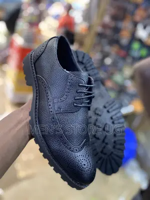Men’S Black Leather Oxford Shoes With Laces