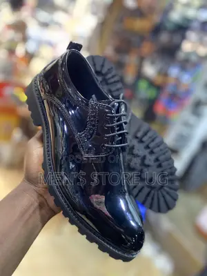 Men’S Classic Plain Shiny Loafers Shoes With Laces