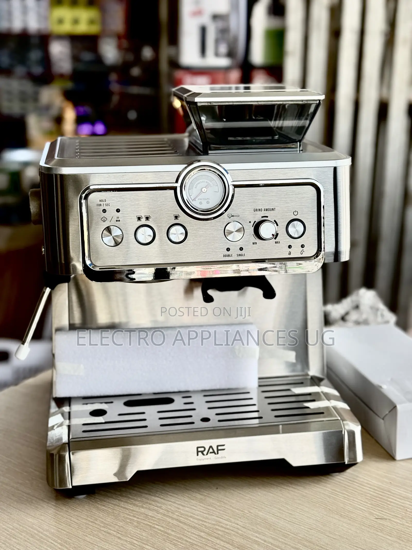 Raf Coffee Maker 2-in-1 Coffee Bean Grinder and Espresso Machine.