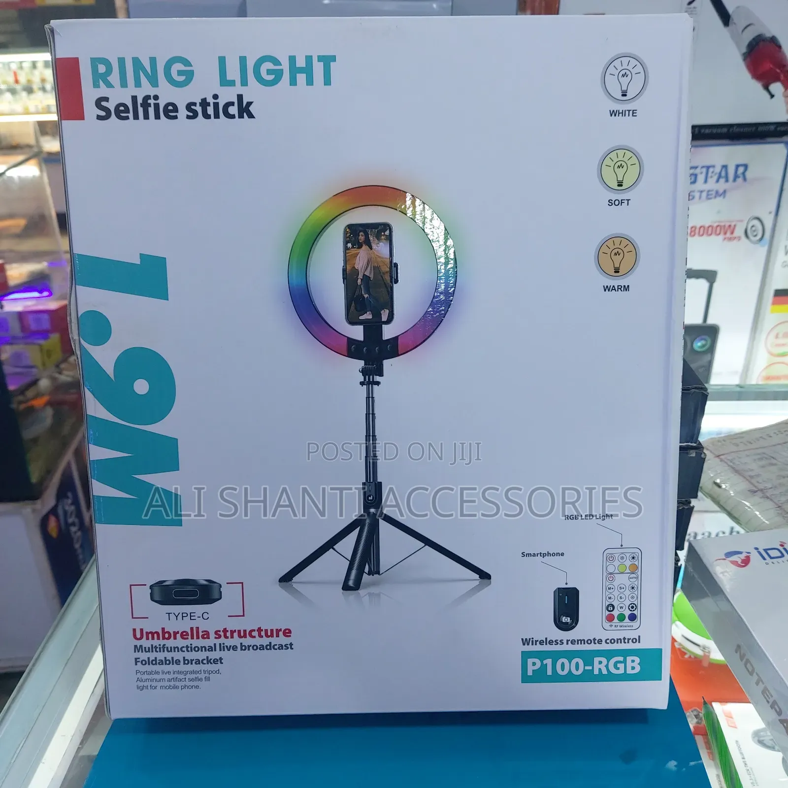 Rechargeable Ring Light and Selfie Stick