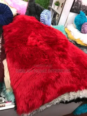 Hot Red Fluffy Carpet