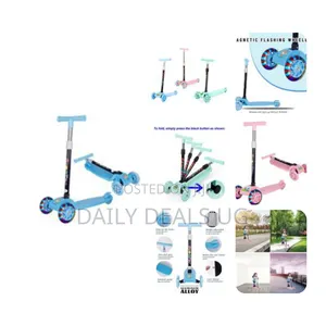 Height Adjustable Foldable Super 3 Wheel Scooter for Kids With Led