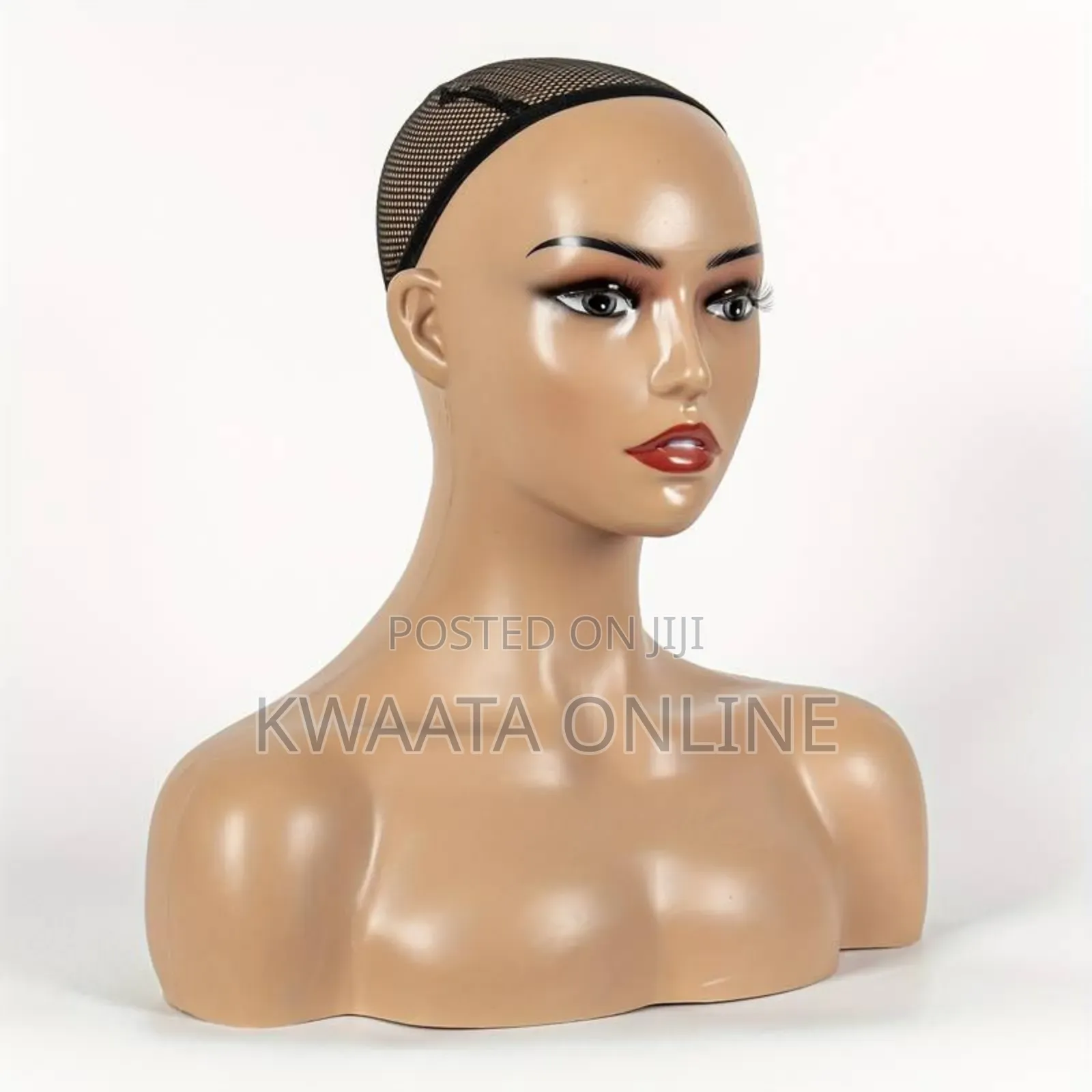 Realistic Female Mannequin Head With Shoulder for Display -16" X 14.5"