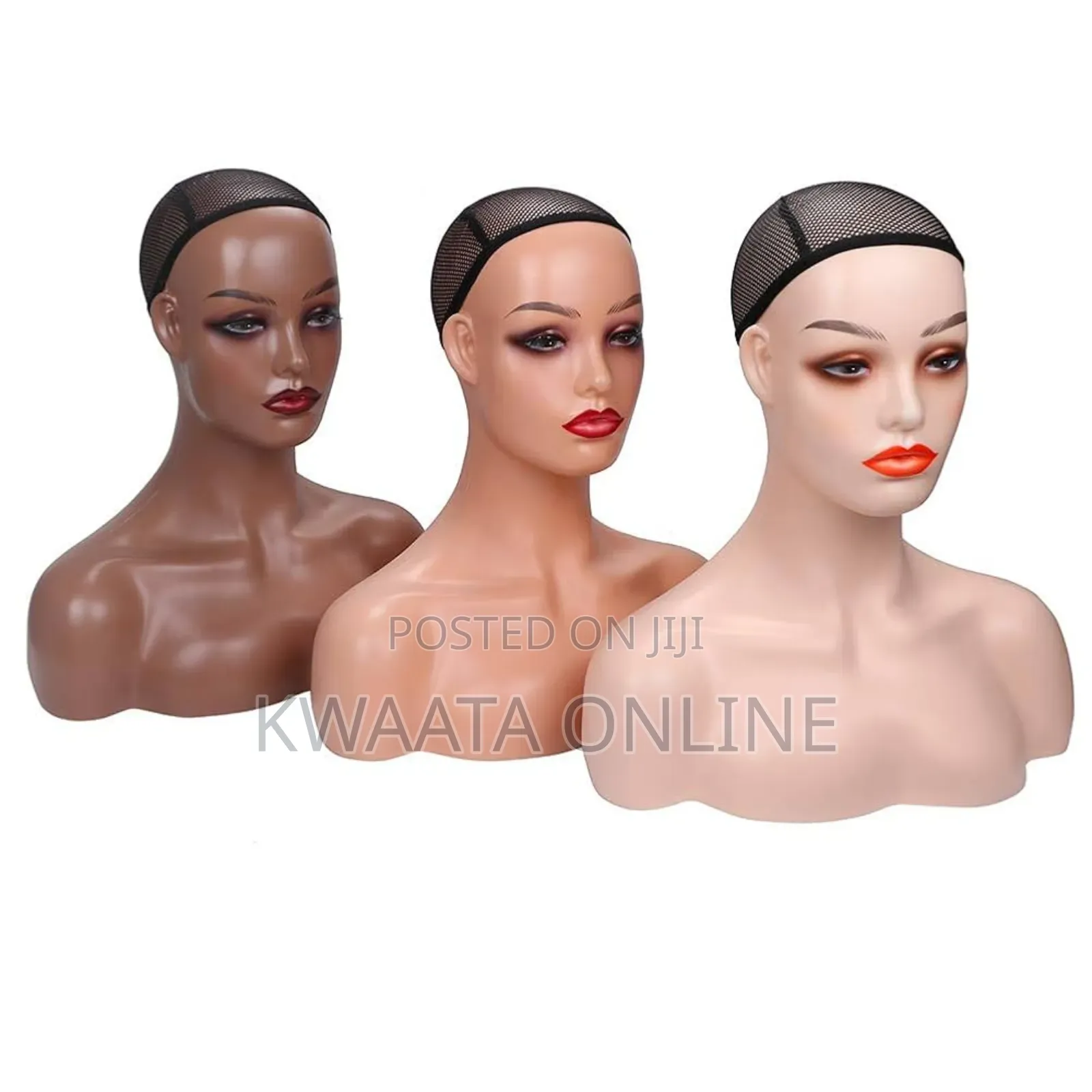 Realistic Female Mannequin Head With Shoulder for Display -16" X 14.5"