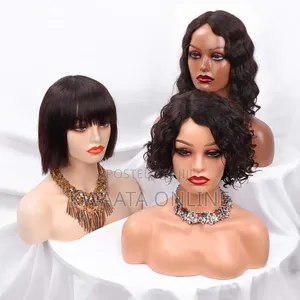 Realistic Female Mannequin Head With Shoulder for Display -16" X 14.5"