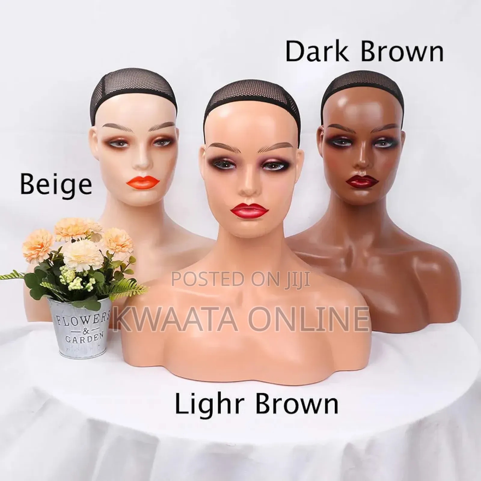 Realistic Female Mannequin Head With Shoulder for Display -16" X 14.5"