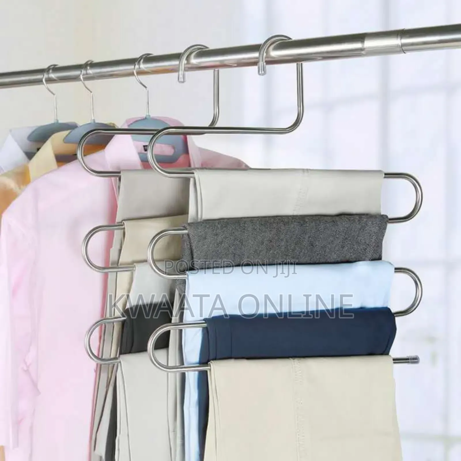 5 Piece Stainless Steel S-Shaped Multi-Layer Clothes Hanger