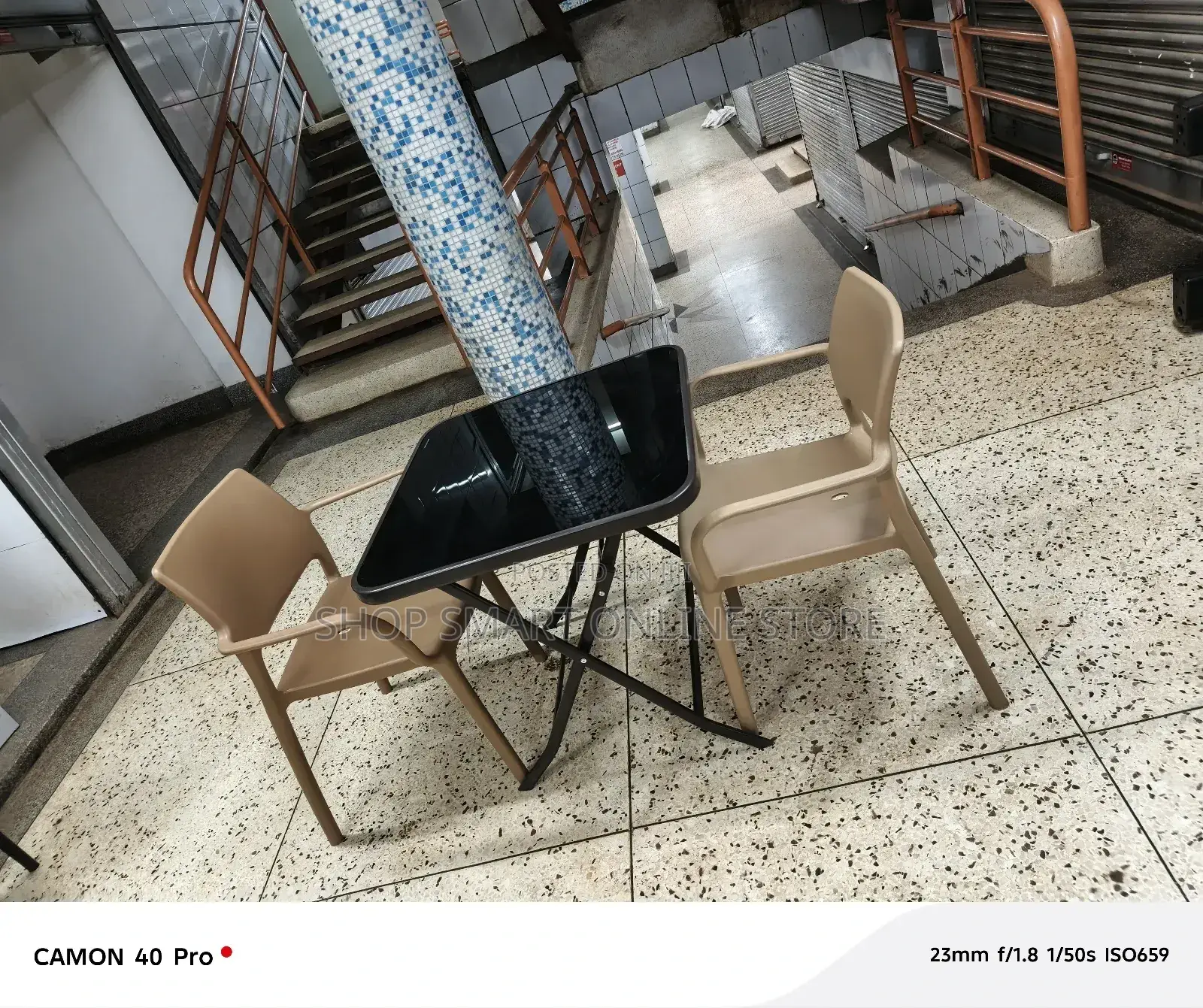 Foldable Table and 2 Plastic Chairs Foldable and 2 Plastic Chairs