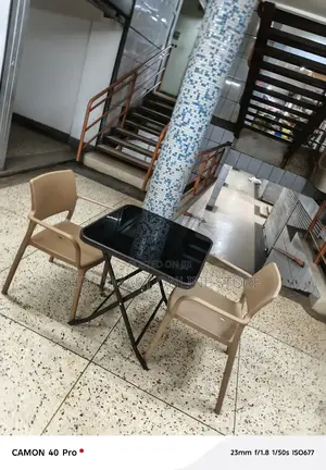 Foldable Table and 2 Plastic Chairs Foldable and 2 Plastic Chairs