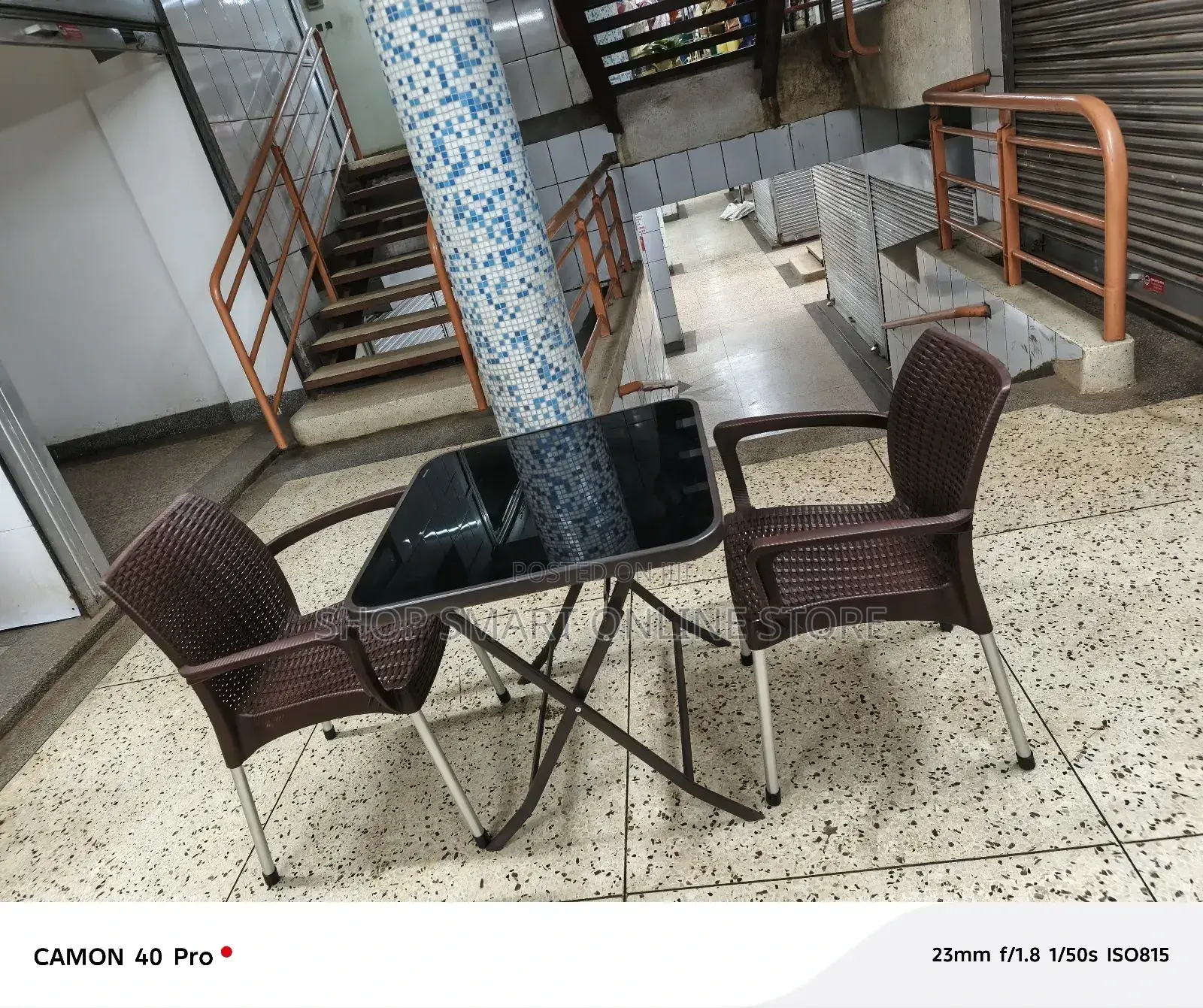 Indoor/Outdoor Balcony Plastic Chairs and Table