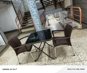 Indoor/Outdoor Balcony Plastic Chairs and Table
