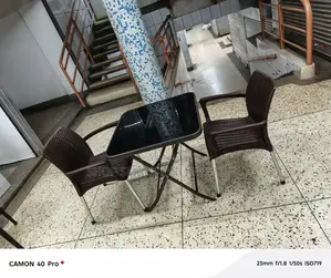 Indoor/Outdoor Balcony Plastic Chairs and Table