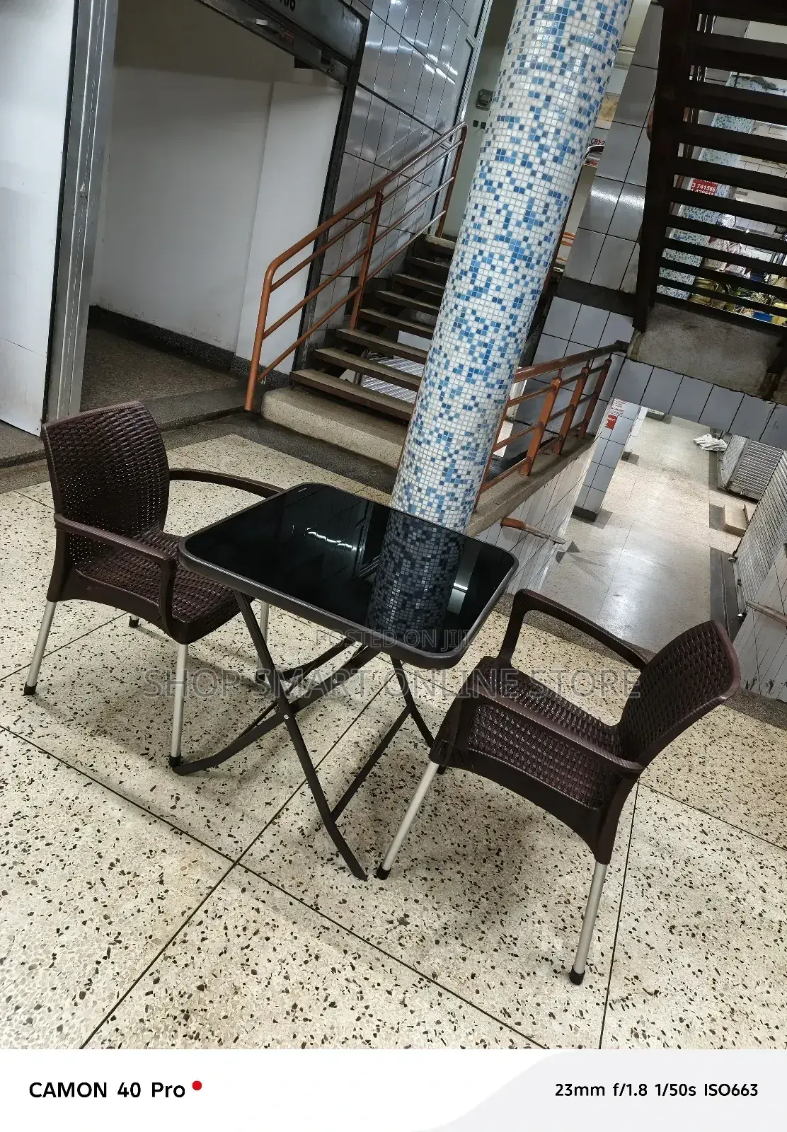 Indoor/Outdoor Balcony Plastic Chairs and Table