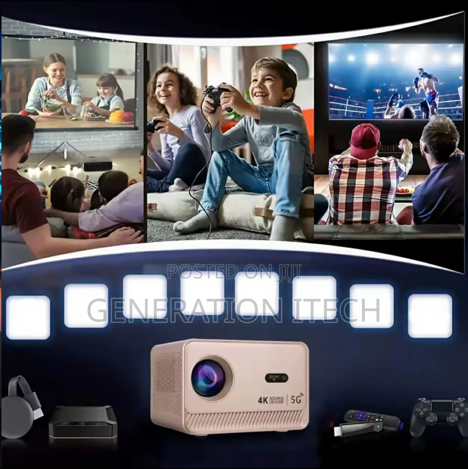 Smart Android  Projector 4k With Bluetooth, Wifi 6 And Auto Focus