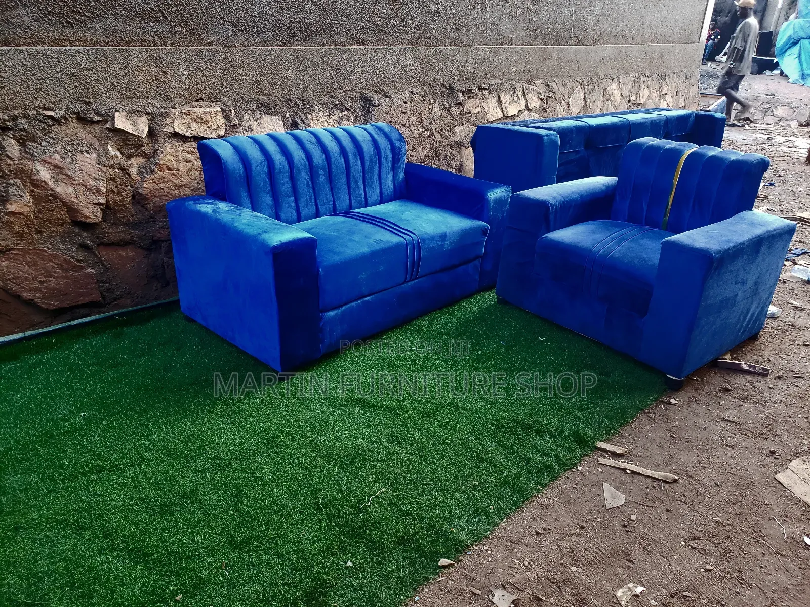Two Seater Sofa Set Blue in Colour Available in Colour