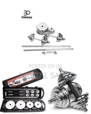 Home Gym 50kg Adjustable Chrome Dumbbell Barbell Set With Carry Case,0