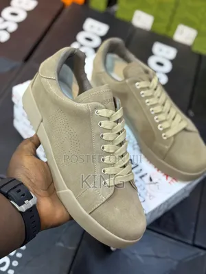 Calfskin Strobel Portofino Light Sneakers in Beige for Men