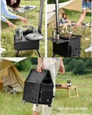 Portable Folding Heating Wood Burning Cooking Stove With Freestanding