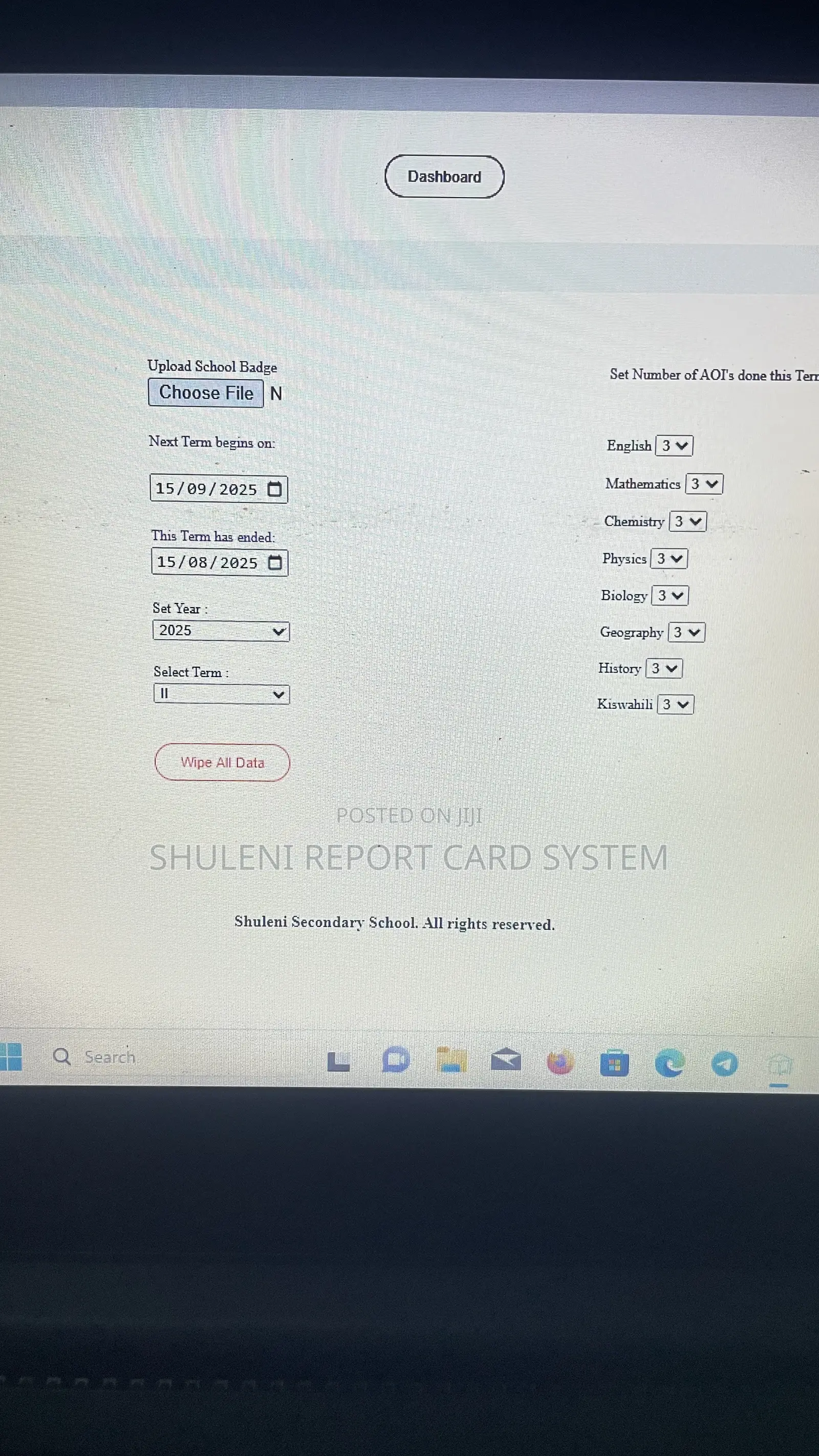 Offline Report Card System