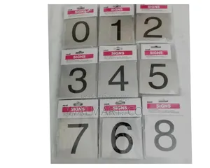 10 Pcs Self Adhesive Metal Effect Door/House Numbers/Sign/Stickers 0-9