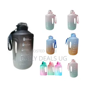 3.7l Time Marked Fitness Jug Outdoor Frosted Water Bottle, Multicolor