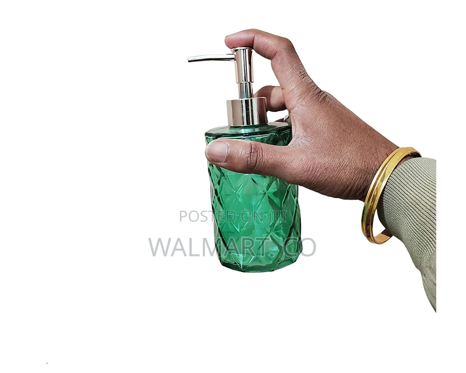Green Glass Soap Dispenser