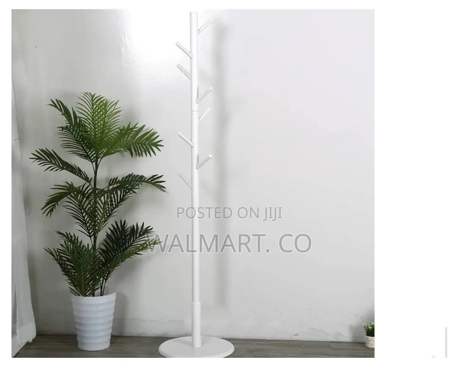 Free Standing White Bamboo Rack