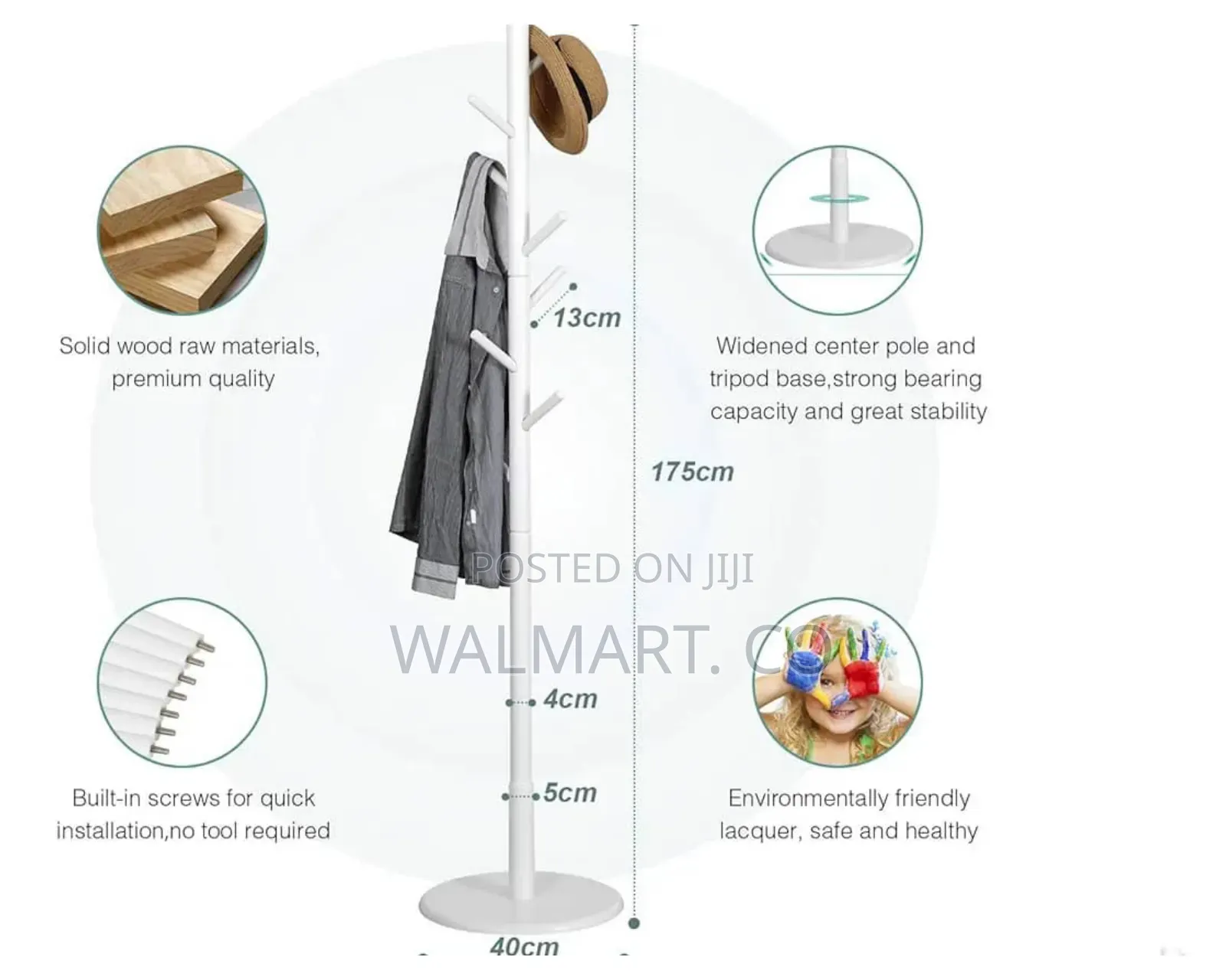 Free Standing White Bamboo Rack