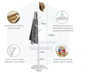 Free Standing White Bamboo Rack
