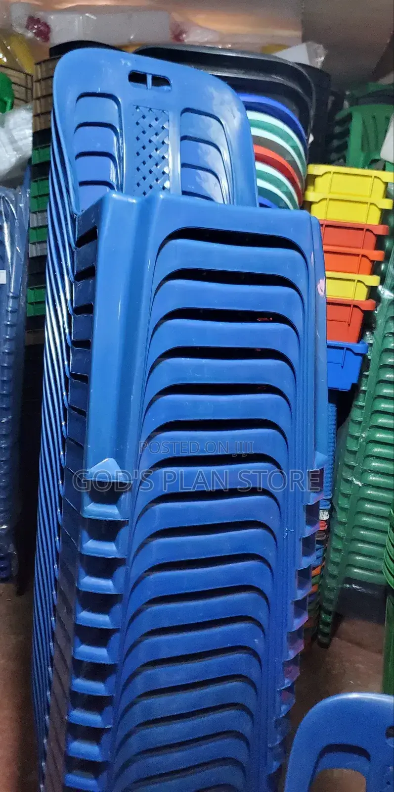 Vip Armless Plastic Chairs Blue