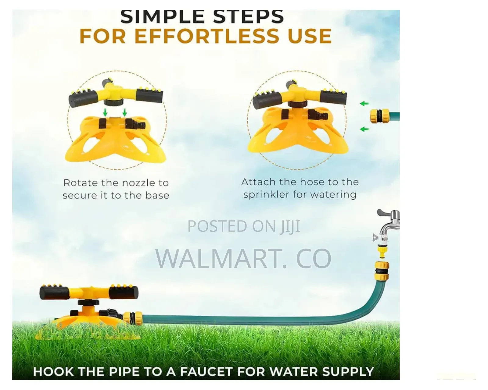 Garden Water Pressure Sprinkler-Yellow
