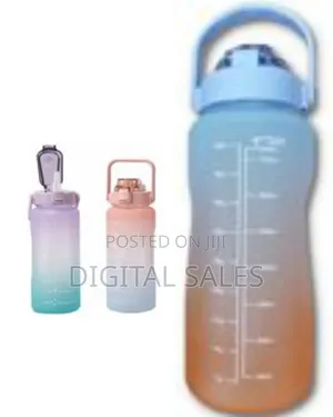 2l Time Marked Fitness Jug Outdoor Frosted Water Bottle, Color May