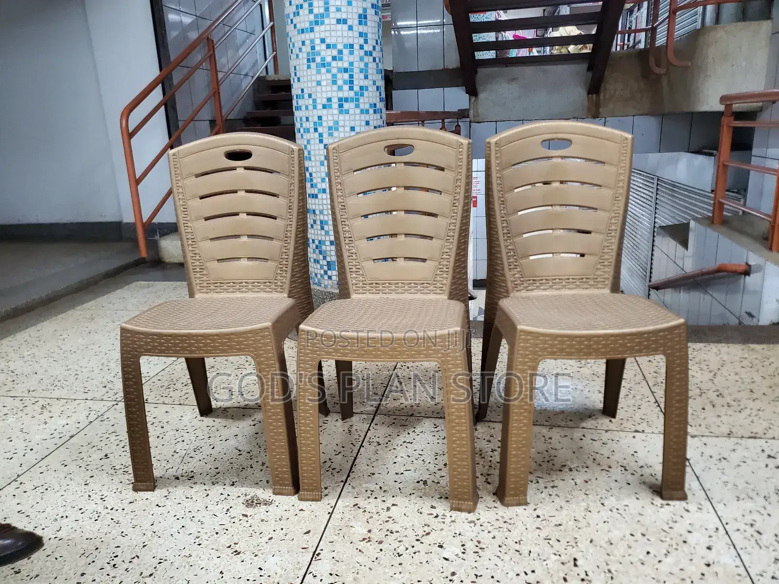 Stackable Plastic Chairs Brown